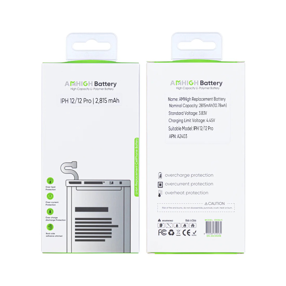 Batterie iPhone 12, 12 Pro Haute Capacité Premium