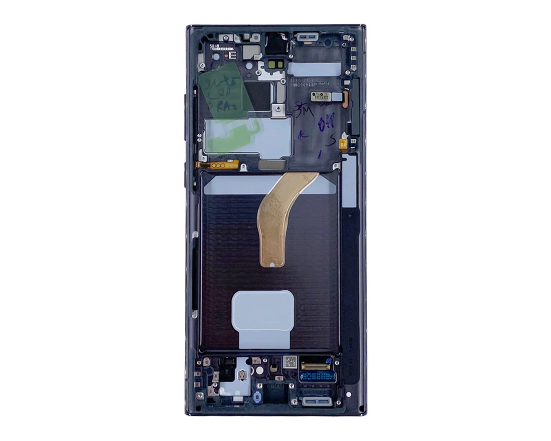 Ecran Complet Samsung Galaxy S22 Ultra Noir Avec Châssis Service Pack