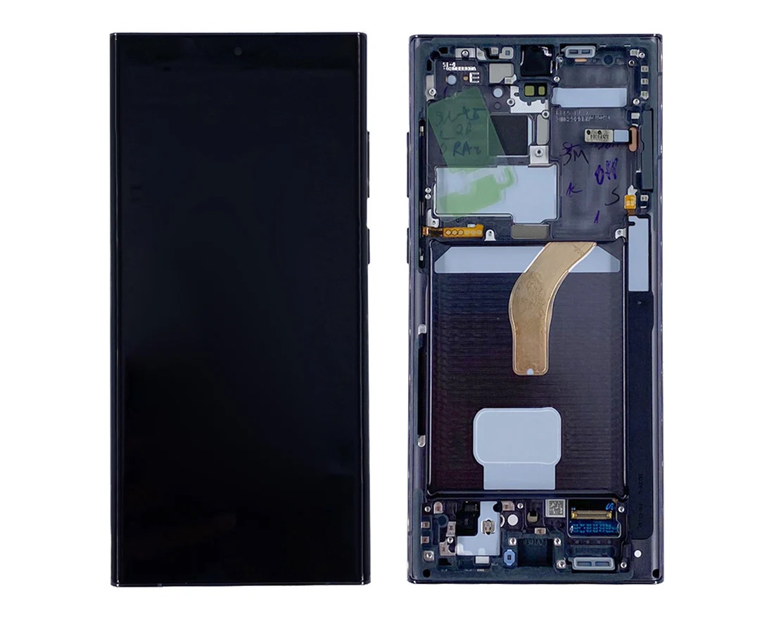 Ecran Complet Samsung Galaxy S22 Ultra Noir Avec Châssis Service Pack – Image 2