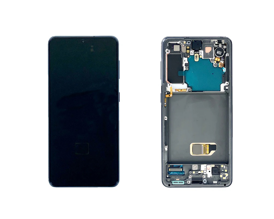 Ecran Complet Samsung Galaxy S21 Noir Avec Châssis Service Pack – Image 2
