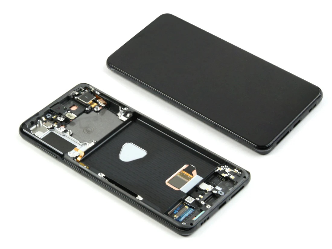 Ecran Complet Samsung Galaxy S21 Plus Noir Avec Châssis Service Pack