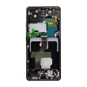Ecran Complet Samsung Galaxy S21 Ultra Noir Avec Châssis Service Pack