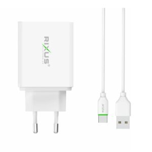 RIXUS Chargeur Rapide 30W Multiports + Cable USB-C