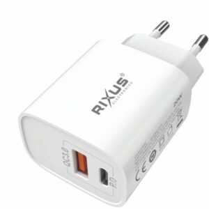 RIXUS Chargeur Rapide 20W USB-C + USB Port