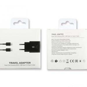 Chargeur 25W + Cable Type-C 1m Rapide Noir