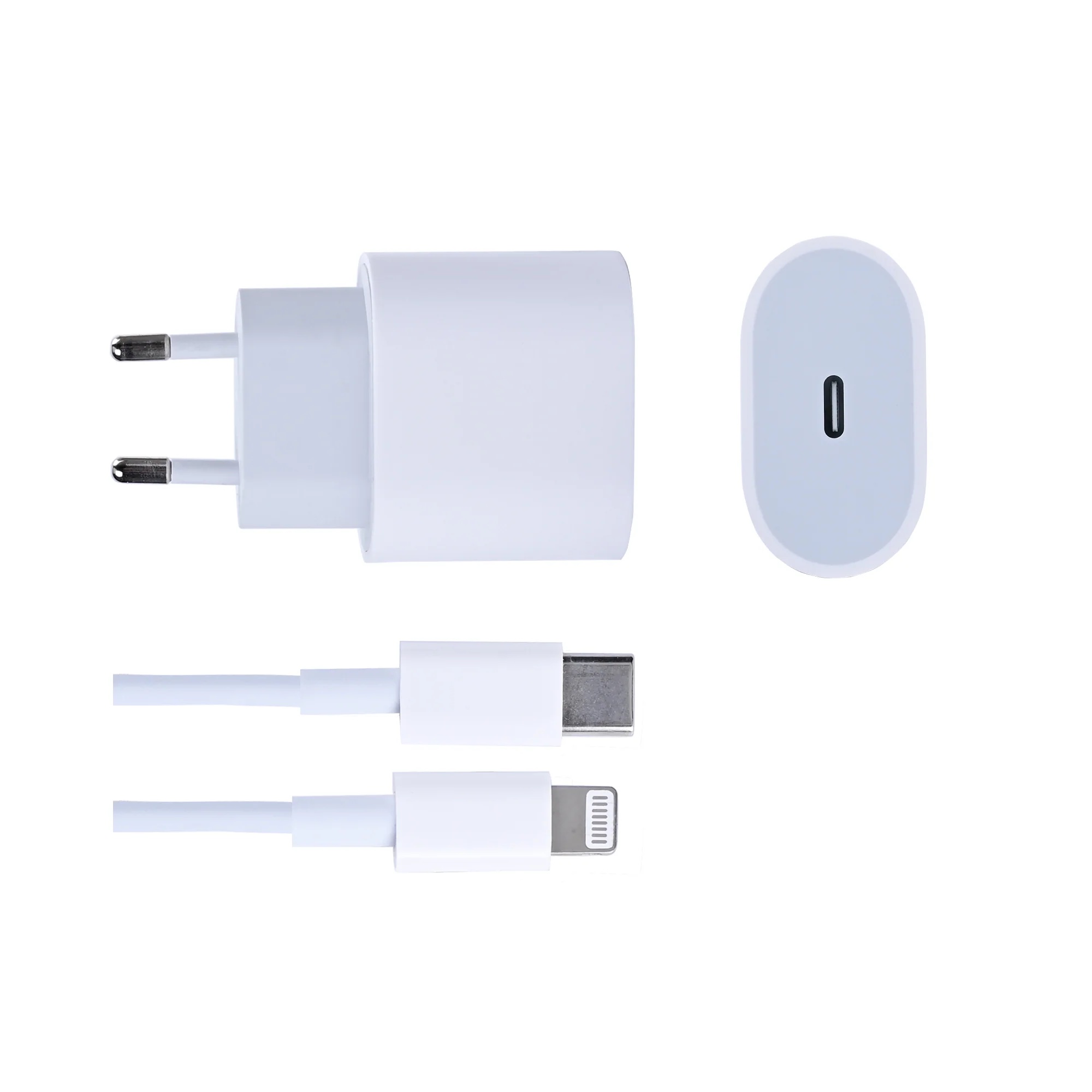 Chargeur USB-C 20 W Pour Apple Avec Câble Lightning 100 cm – Blanc – Image 2