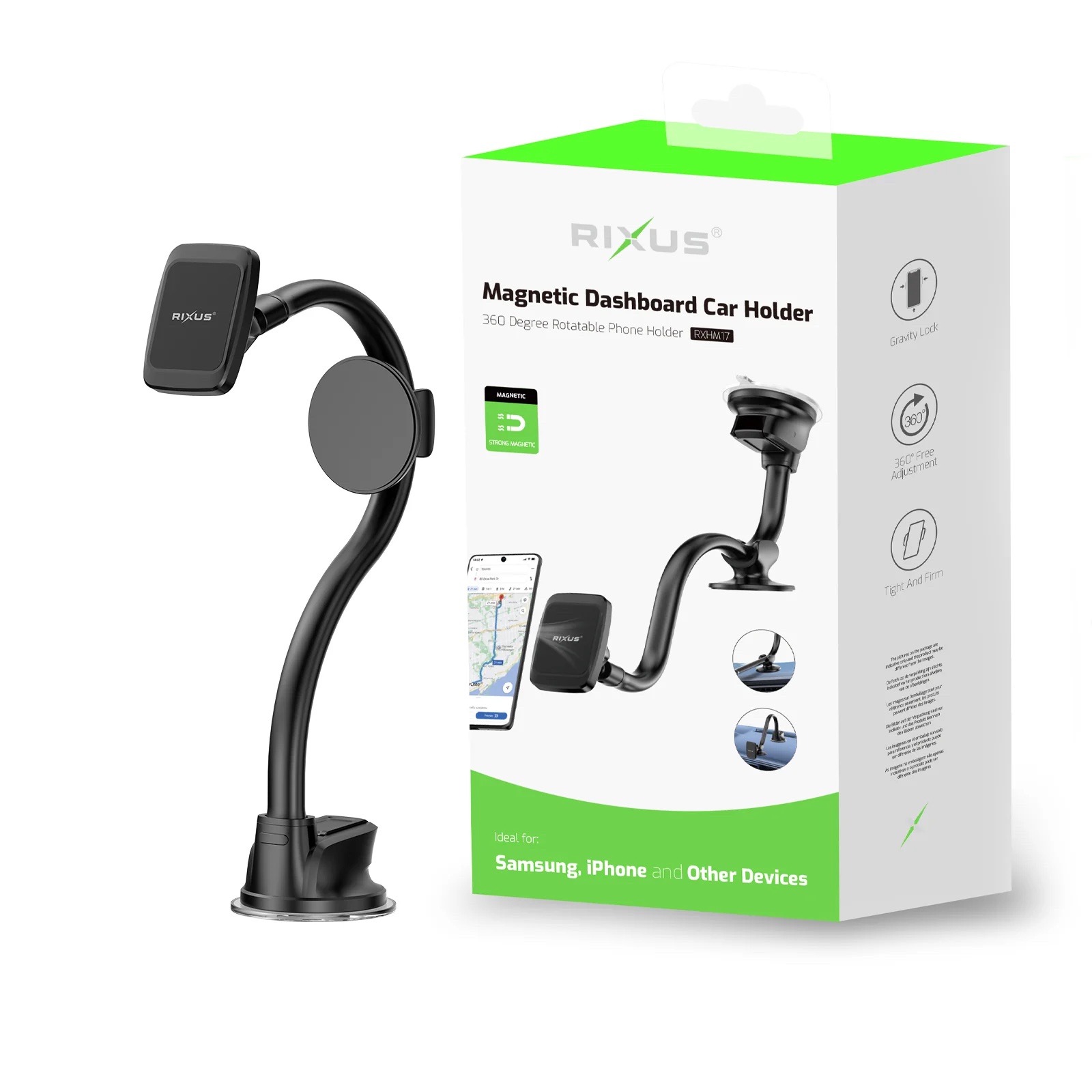 Support Téléphone Magnétique Pour Tableau De Bord Rixus RXHM17