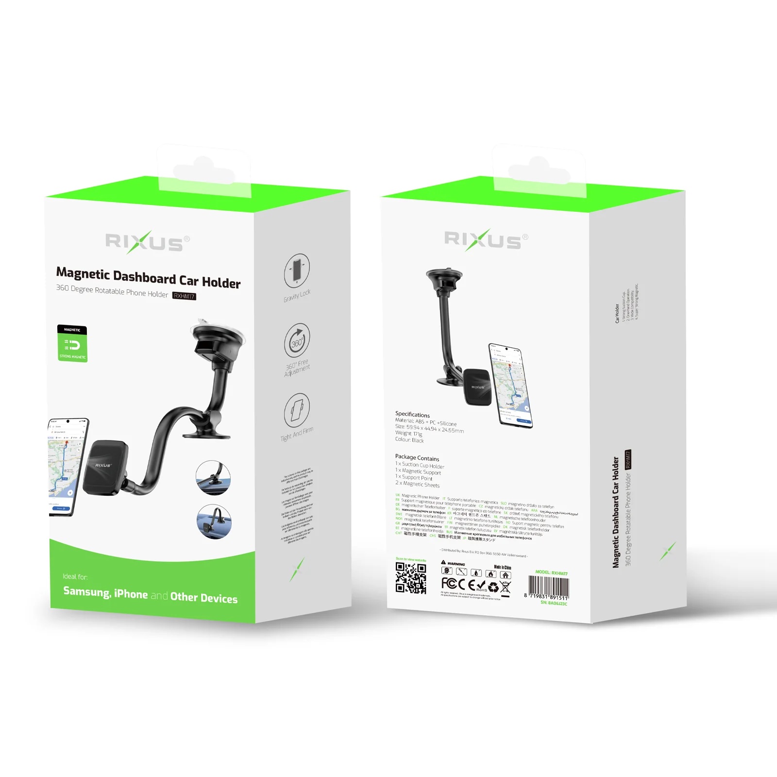 Support Téléphone Magnétique Pour Tableau De Bord Rixus RXHM17 – Image 4
