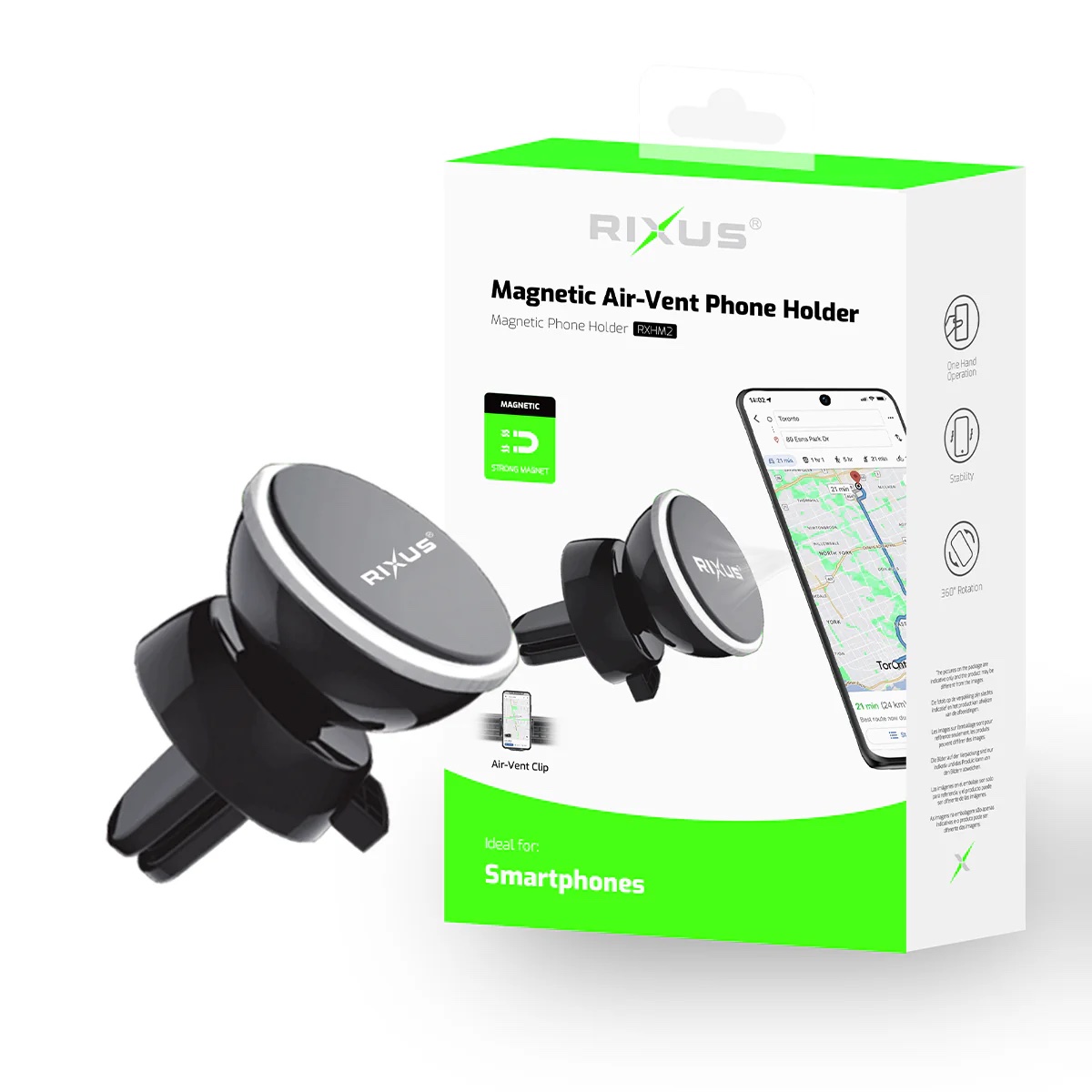 Support Magnétique Universel 360° Pour Grille D’aération Rixus RXHM2