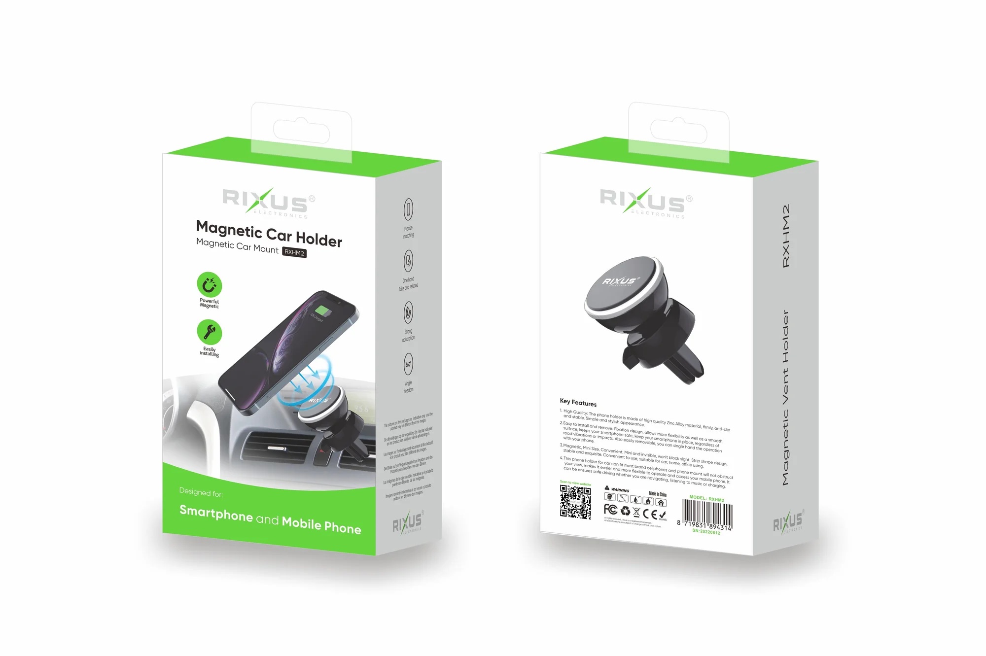 Support Magnétique Universel 360° Pour Grille D’aération Rixus RXHM2 – Image 2