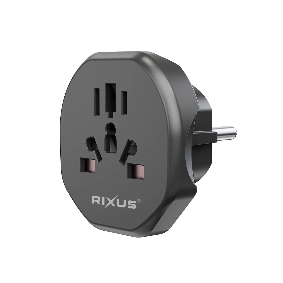 Adaptateur De Voyage UE Noir Rixus – Image 2