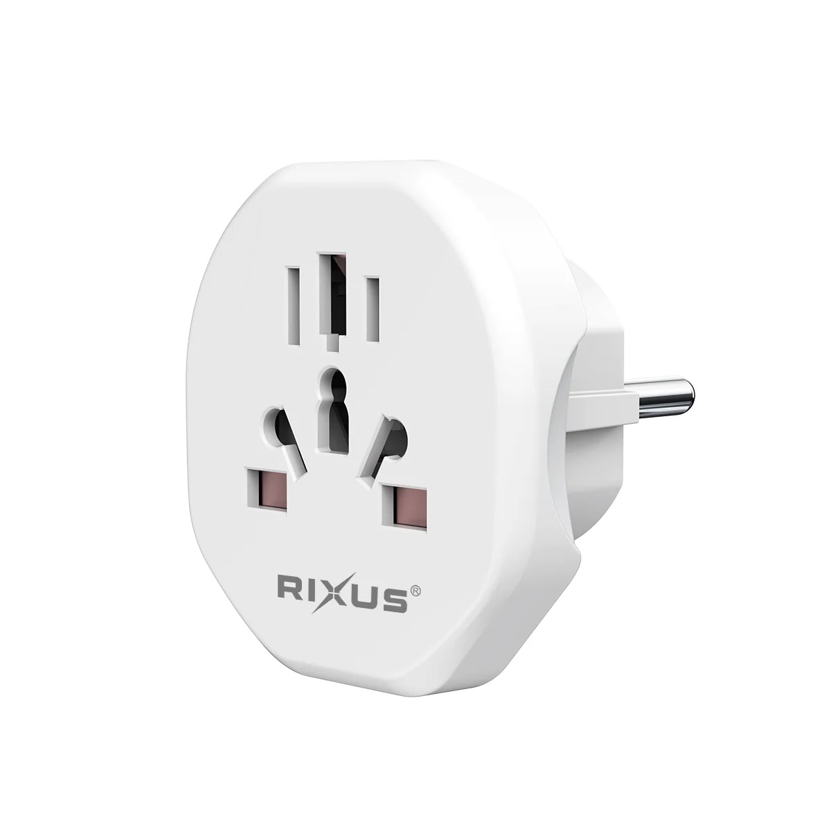 Adaptateur De Voyage UE Blanc Rixus – Image 2