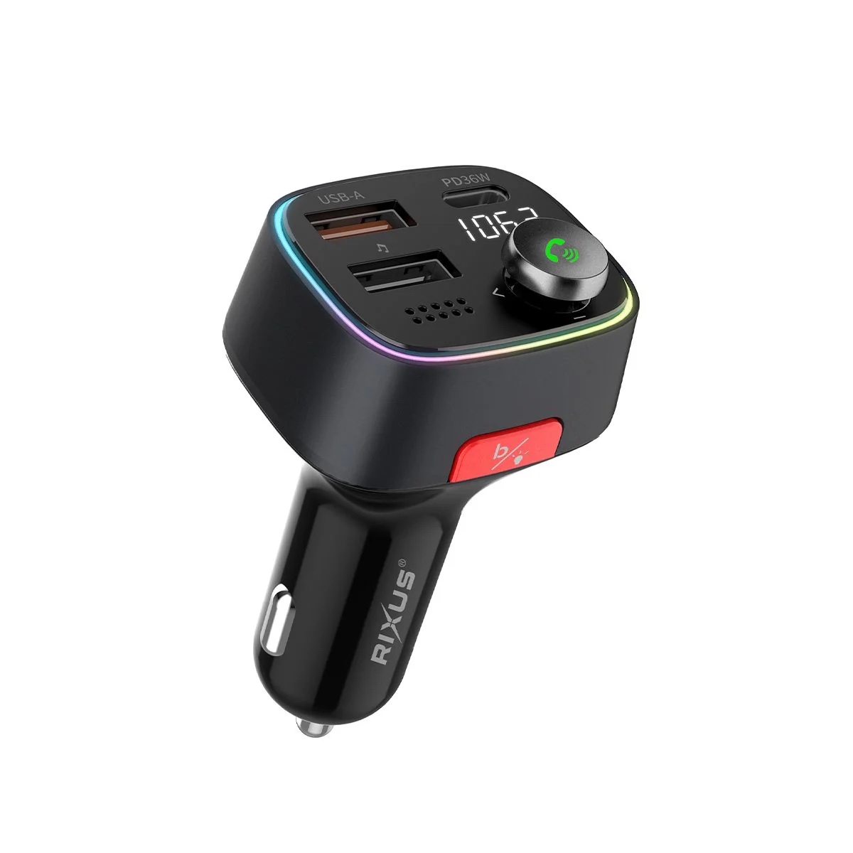 Transmetteur FM Bluetooth Voiture Noir Rixus